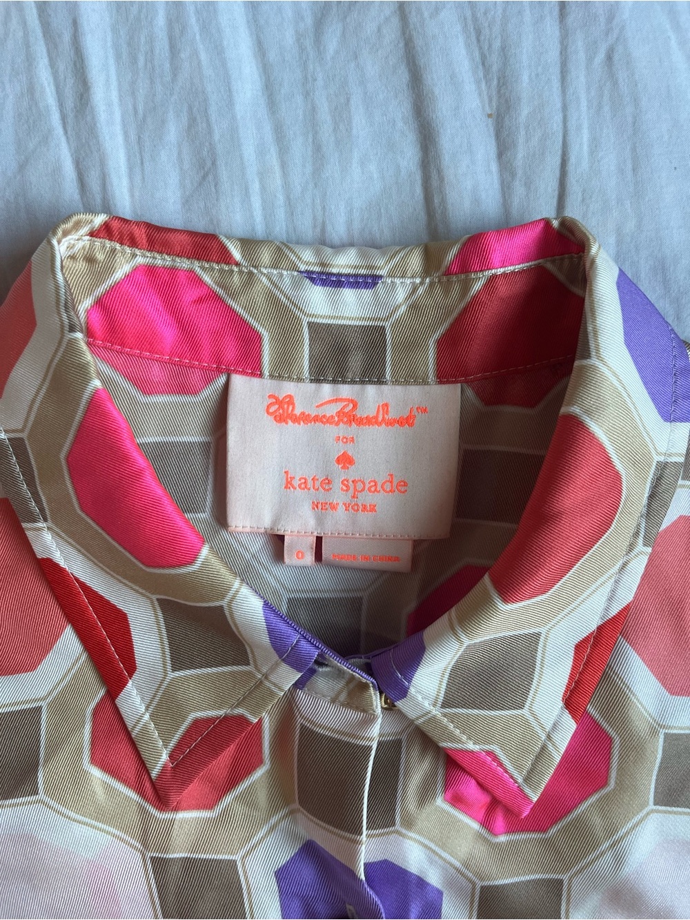 kate spade pink, purple & red geometric midi dress - Picture 3 of 5